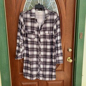 Bobbie Brooks Black/White Plaid Tunic Top Size 2X